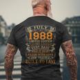 Vintage July 1988 32 Years Old 32Nd Birthday Gifts Mens Back Print T-shirt Gifts for Old Men