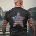 Vintage July 4Th Star Flag American Rhinestone Bling Mens Back Print T-shirt Gifts for Old Men