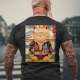 Vintage Kawaii Cat Anime Lovers Japanese Ramen Lovers Mens Back Print T-shirt Gifts for Old Men