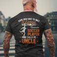 Vintage My Favorite Soccer Player Calls Me Uncle Football Mens Back Print T-shirt Gifts for Old Men
