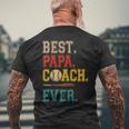 Vintage Papa Coach Ever Costume Baseball Player Coach Mens Back Print T-shirt Gifts for Old Men
