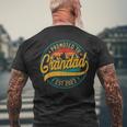 Vintage Promoted To Great Grandad Est 2023 Family Mens Back Print T-shirt Gifts for Old Men