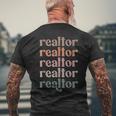 Vintage Realtor Stacked Realtor Life Real Estate Agent Life Men's Crewneck Short Sleeve Back Print T-shirt Gifts for Old Men