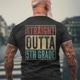 Vintage Straight Outta 5Th Grade Graduation Grad Men's Back Print T-shirt Gifts for Old Men