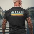 Vintage Stripes Atco Nj Men's T-shirt Back Print Gifts for Old Men