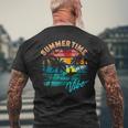 Vintage Summer Vibes Retro Summertime Design Summer Funny Gifts Mens Back Print T-shirt Gifts for Old Men