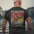 Vintage Never Underestimate An Old Man With A Snowmobile Men's T-shirt Back Print Gifts for Old Men