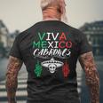 Viva Mexico Cabrones Independence Day Mexican Flag Mexico Men's T-shirt Back Print Gifts for Old Men