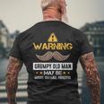 Warning Grumpy Old Man Bad Mood Forgetful Irritable Men's Back Print T-shirt Gifts for Old Men