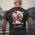 Watts Name Gift Santa Watts Mens Back Print T-shirt Gifts for Old Men