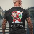 Weathers Name Gift Santa Weathers Mens Back Print T-shirt Gifts for Old Men