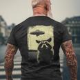 Weird Ufo Raccoon Alien Men's T-shirt Back Print Gifts for Old Men