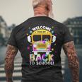 Welcome Back To School For Bus Drivers Transportation Dept Mens Back Print T-shirt Gifts for Old Men