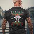 White Boxer Christmas Santa Ugly Sweater Dog Lover Xmas Men's T-shirt Back Print Gifts for Old Men