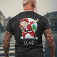 Will Name Gift Santa Will Mens Back Print T-shirt Gifts for Old Men