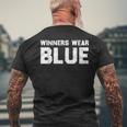 Winners Wear Blue Spirit Wear Team Game Color War Mens Back Print T-shirt Gifts for Old Men