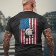 Womens Baseball July 4Th For Men Boys Patriotic American Flag Usa Mens Back Print T-shirt Gifts for Old Men