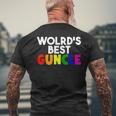 Worlds Best Guncle Gay Uncle Lovers Mens Back Print T-shirt Gifts for Old Men
