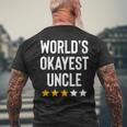Worlds Okayest Uncle From Niece Nephew Funny Favorite Uncle Mens Back Print T-shirt Gifts for Old Men