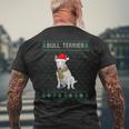 Xmas Bull Terrier Dog Ugly Christmas Sweater Party Men's T-shirt Back Print Gifts for Old Men