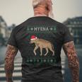 Xmas Hyena Ugly Christmas Sweater Party Men's T-shirt Back Print Gifts for Old Men