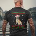 Xmas Ugly Sweater Christmas Lights French Bulldog Dog Lover Men's T-shirt Back Print Gifts for Old Men