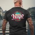Yayo The Myth The Legend Gift Fathers Day Grandpa Man Mens Back Print T-shirt Gifts for Old Men