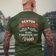 Benton Blood Runs Through My Veins Family Christmas Men's T-shirt Back Print Gifts for Old Men