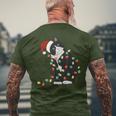 Black Cat Christmas Lights Cat Lover Xmas Pajama Men's T-shirt Back Print Gifts for Old Men