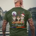 Cat Halloween Christmas Happy Hallothanksmas Thanksgiving Men's T-shirt Back Print Gifts for Old Men