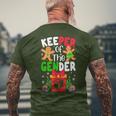 Christmas Keeper Gender Reveal Baby Announcement Pregnancy Men's T-shirt Back Print Gifts for Old Men
