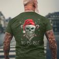 Cool Skull Beard Santa Pirate Christmas Jolly Roger Pajamas Men's T-shirt Back Print Gifts for Old Men