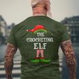 The Crocheting Elf Christmas Matching Family Pajama Costume Men's T-shirt Back Print Gifts for Old Men