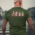 Cute Otter Christmas Pajama Xmas Lights Animals Lover Men's T-shirt Back Print Gifts for Old Men
