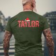 Taylor Santa First Name Christmas Taylor Men's T-shirt Back Print Gifts for Old Men