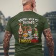 Hanging With My Gnomies Happy Thanksmas Thanksgiving Xmas Men's T-shirt Back Print Gifts for Old Men