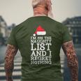 I'm On The Naughty List And I Regret Nothing Christmas Men's T-shirt Back Print Gifts for Old Men