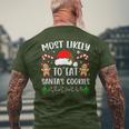 Most Likely To Eat Santa's Cookies Christmas Matching Family Men's T-shirt Back Print Gifts for Old Men