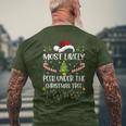 Most Likely To Peek Under The Christmas Tree Christmas Men's T-shirt Back Print Gifts for Old Men