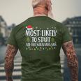 Most Likely To Start The Shenanigans Christmas Family Men's T-shirt Back Print Gifts for Old Men Most Likely To Start The Shenanigans Christmas Family Men's T-shirt Back Print Gifts for Old Men