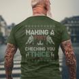 Making A Fist Checking You Twice Ugly Christmas Pajama Party Men's T-shirt Back Print Gifts for Old Men
