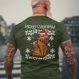 Merry Christmas Ornament Somali Cat Xmas Santa Men's T-shirt Back Print Gifts for Old Men