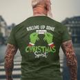 Rolling Up Some Christmas Spirit Christmas Tree Cakes Snack Men's T-shirt Back Print Gifts for Old Men