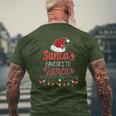 Santa's Favorite Dancer Plaid Holiday Family Matching Men's T-shirt Back Print Gifts for Old Men