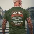 Sawyer Blood Runs Through My Veins Family Christmas Men's T-shirt Back Print Gifts for Old Men