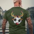 Soccer Ball Reindeer Christmas Pajama X-Mas Lights Sport Men's T-shirt Back Print Gifts for Old Men