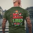 I Tried Nice Or Naughty Christmas Party Men's T-shirt Back Print Gifts for Old Men