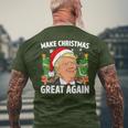 Trump Make Christmas Great Again Ugly Christmas Sweaters Men's T-shirt Back Print Gifts for Old Men
