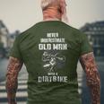 Never Underestimate An Old Man With A Dirt Bike Christmas Men's T-shirt Back Print Gifts for Old Men