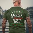 Vintage Santa Claus Favorite Puerto Rican Christmas Tree Men's T-shirt Back Print Gifts for Old Men